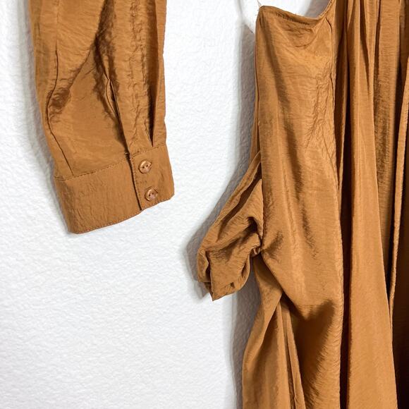 Young Fabulous & Broke Brown Derby Maxi Dress Size Large - Picture 12 of 12